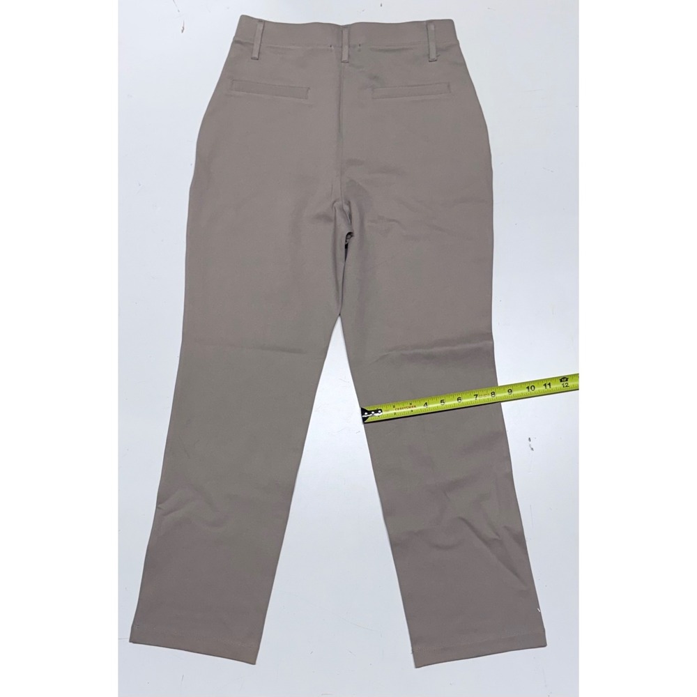 Quince Ultra-Stretch Ponte Straight Leg Pants Taupe Brown Small High Rise Office - Picture 6 of 6